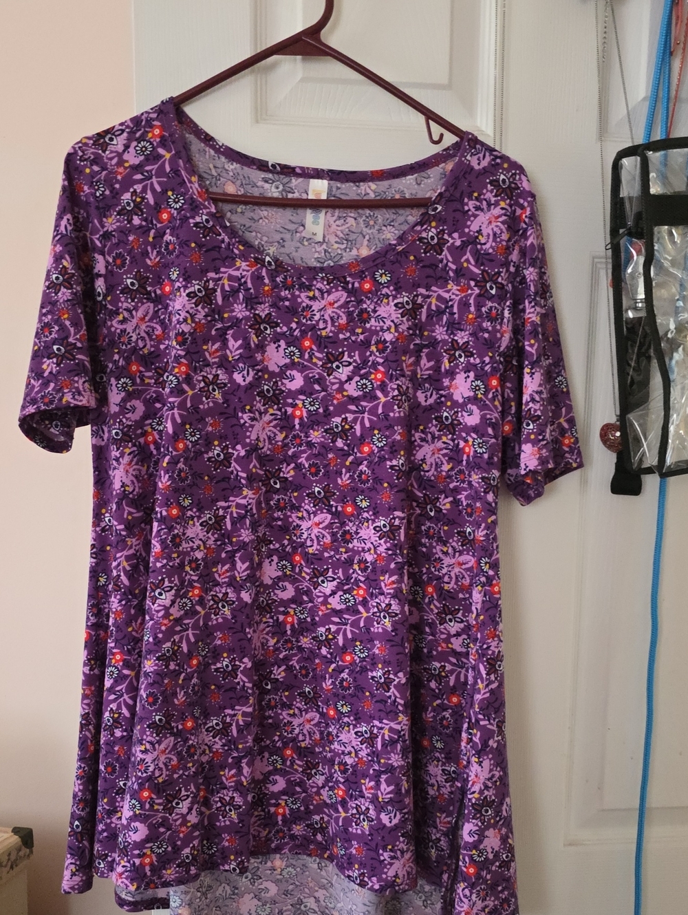 LuLaRoe Perfect T Purple Floral Tunic Top